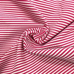 SWIM Fabric: Swim Shop Cherry Pink Seersucker Swim. Sold by the 1/2 yard