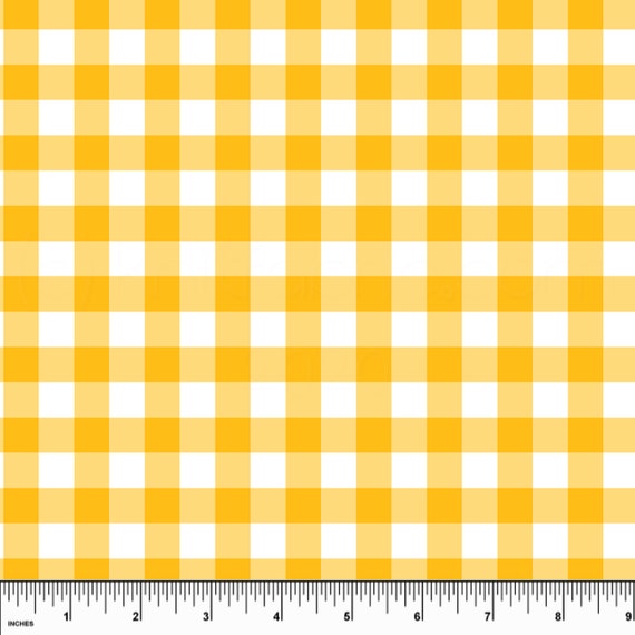 Custom Yellow Gingham UV 50+ Swim. Pricing by the 1/2 yard