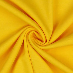 Yellow Organic Cotton Spandex Knit. Sold in 1/2 Yard Increments