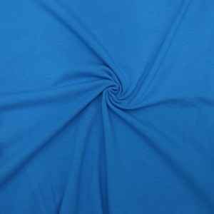KNIT Fabric: Solid Turquoise Cotton Spandex knit. Sold in 1/2 yard increments