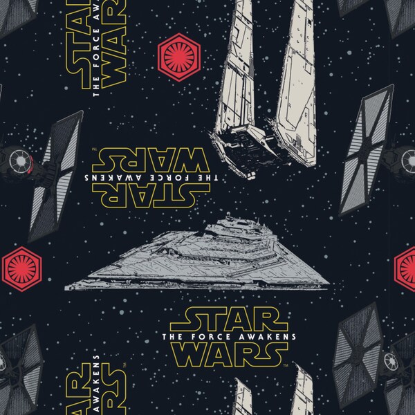 FLEECE Fabric: Star Wars The Force Awakens Fleece. Sold by the 1/2 yard