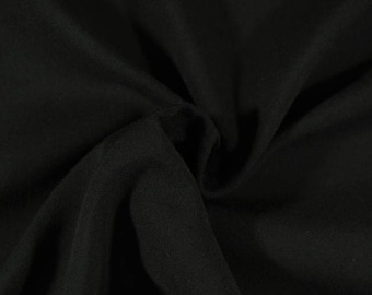Black Rayon Challis. Sold in 1/2 Yard Increments