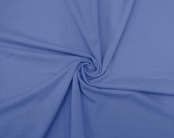 KNIT Fabric: Periwinkle Cotton Spandex Knit. Sold in 1/2 Yard Increments