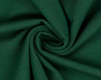 Forest Green Organic Cotton Spandex Knit. Pricing by the 1/2 yard