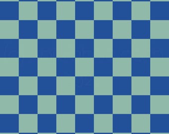 Custom Blue and Green Check Swim. Pricing by the 1/2 yard