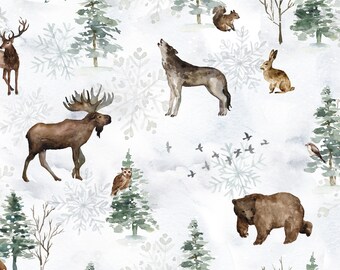 Canadian Boreal Forest Forest Animals Slate Blue From - Etsy Canadian Boreal Forest Forest Animals Slate Blue From - Etsy