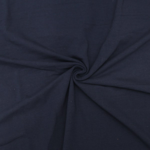 KNIT Fabric: Solid Navy Cotton Spandex knit. Sold in 1/2 Yard Increments