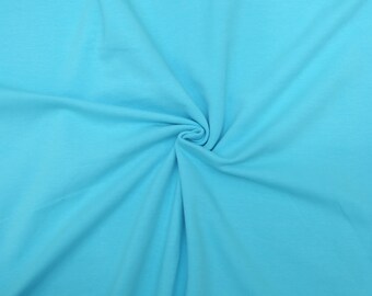 KNIT Fabric: Aqua Cotton Spandex knit. Pricing by the 1/2 yard
