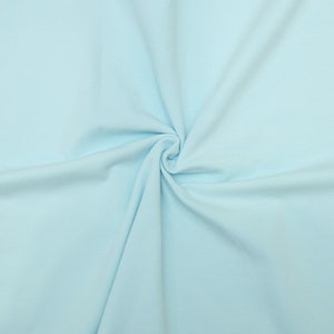 KNIT Fabric: Baby Blue Cotton Spandex. Sold in 1/2 Yard Increments