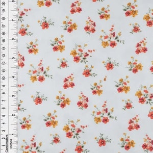 May Flowers on Ivory Double Brushed Poly. Sold in 1/2 Yard Increments