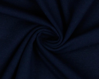 Navy Organic Cotton Spandex Knit. Sold in 1/2 Yard Increments