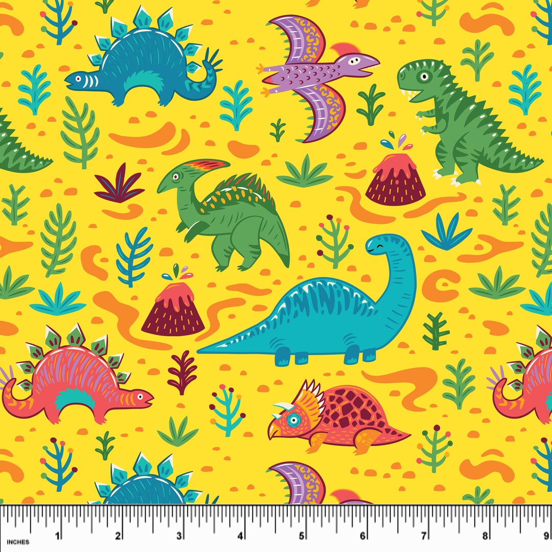 BOARD SHORT Fabric Custom Bright Dinos UV 50 Board Short. Sold by the