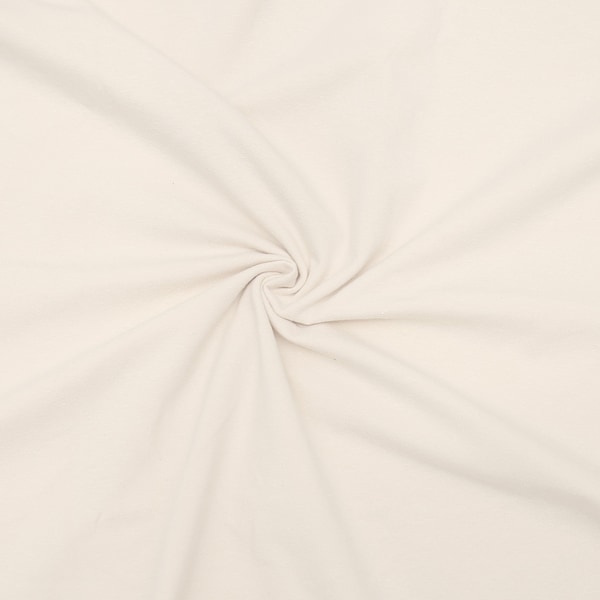 KNIT Fabric: Ivory Cotton Spandex Knit. Sold in 1/2 Yard Increments