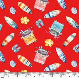 Pantalón corto de surf Custom Surf Bus UV 50+. Se vende por media yarda.