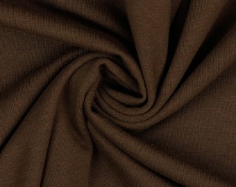 Brown Organic Cotton Spandex Knit. Sold in 1/2 Yard Increments