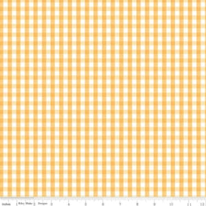 Riley Blake Floral Charms Gingham Honey Quilting Cotton