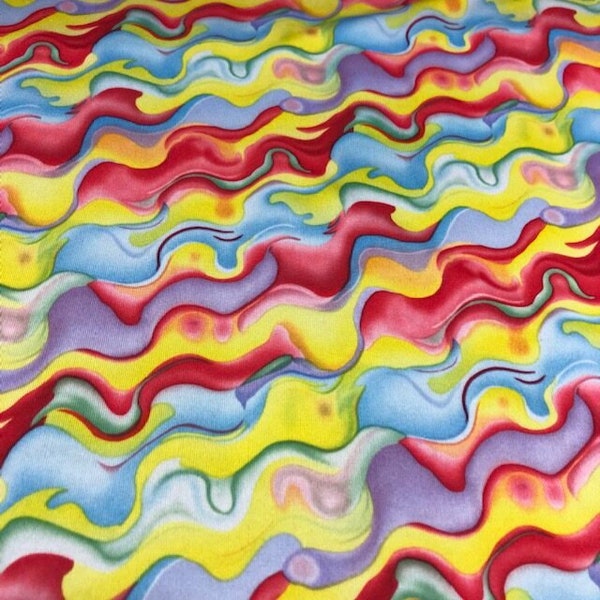 Rainbow Lava Spandex Swim. Sold by the 1/2 yard