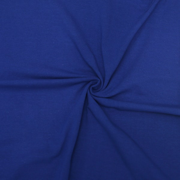 KNIT Fabric: Solid Royal Blue Cotton Spandex knit. Sold in 1/2 Yard Increments