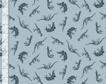 Dear Stella Dino-Mite on Blue Quilting Cotton. Sold by the 1/2 yard