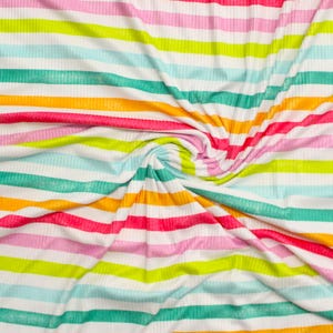 Bright Wide Stripes 4x2 Rib Knit. Sold by the Half Yard