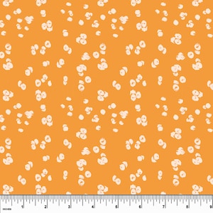 Custom Boho Mustard Polka Dots Cotton Spandex Knit. Sold in 1/2 Yard Increments
