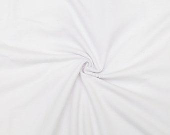 KNIT Fabric: Solid White Cotton Lycra knit. Sold in 1/2 Yard Increments