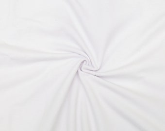 KNIT Fabric: Solid White Cotton Lycra knit. Pricing by the 1/2 yard