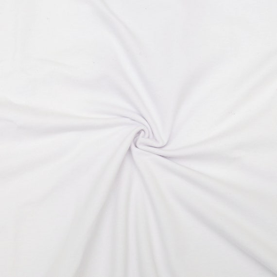 KNIT Fabric: Solid White Cotton Lycra Knit. Sold in 1/2 Yard