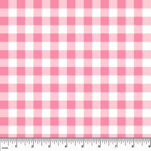 Custom Pink Gingham UV 50+ Swim & Sport. Sold by the 1/2 yard