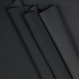 May include: Close-up of several folded pieces of black fabric. The fabric appears to be a soft material, possibly fleece or felt, with a matte finish. The folds create shadows and texture, highlighting the fabric's drape.