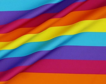 Designer Overstock Rainbow Stripe Swim. Pricing by the 1/2 yard