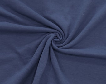 KNIT Fabric: Denim Blue Cotton Spandex Knit. Pricing by the 1/2 yard