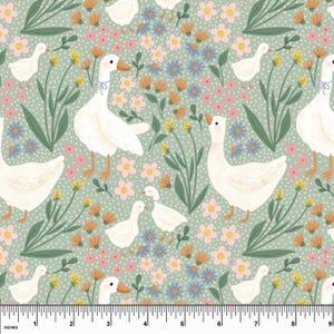 Custom Spring Geese Cotton spandex Knit. Pricing by the 1/2 yard
