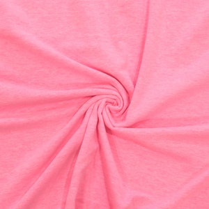 KNIT Fabric: Neon Pink Cotton Spandex Knit. Sold in 1/2 Yard Increments