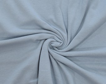 KNIT Fabric: Dusty Blue Cotton Spandex Knit. Sold in 1/2 Yard Increments