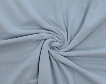 KNIT Fabric: Dusty Blue Cotton Spandex Knit. Pricing by the 1/2 yard