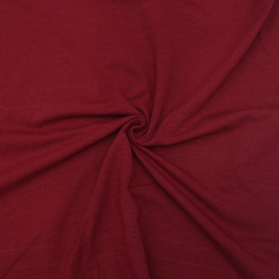 KNIT Fabric Solid Maroon Cotton Spandex Knit. Sold in 1/2 Etsy