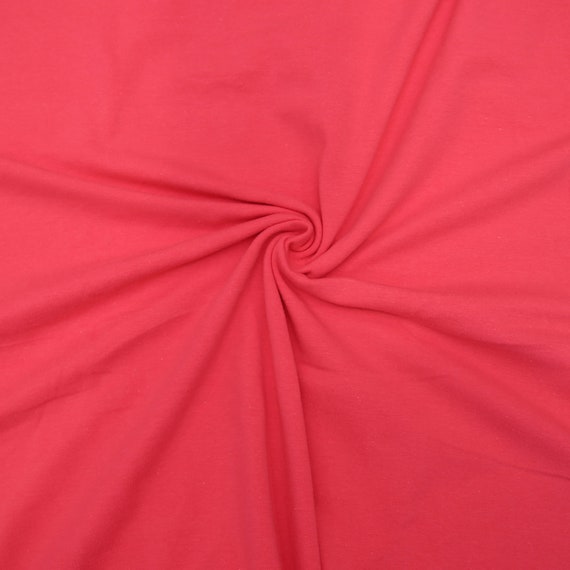 KNIT Fabric: Solid Dark Coral Cotton Spandex knit. Pricing by the 1/2 yard