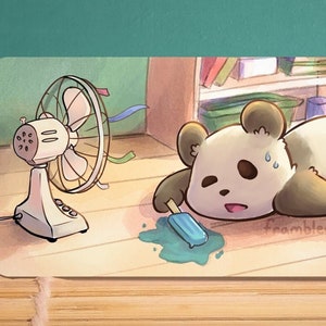 NEU! Überhitzender Panda - Heißer Sommer Tier Sticker (10 cm Wetterfestes glänzendes Vinyl)