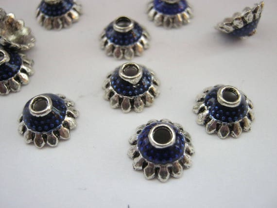 Packet of 50 Charming Beads Silver Tibetan 8mm Bead Caps HA12430
