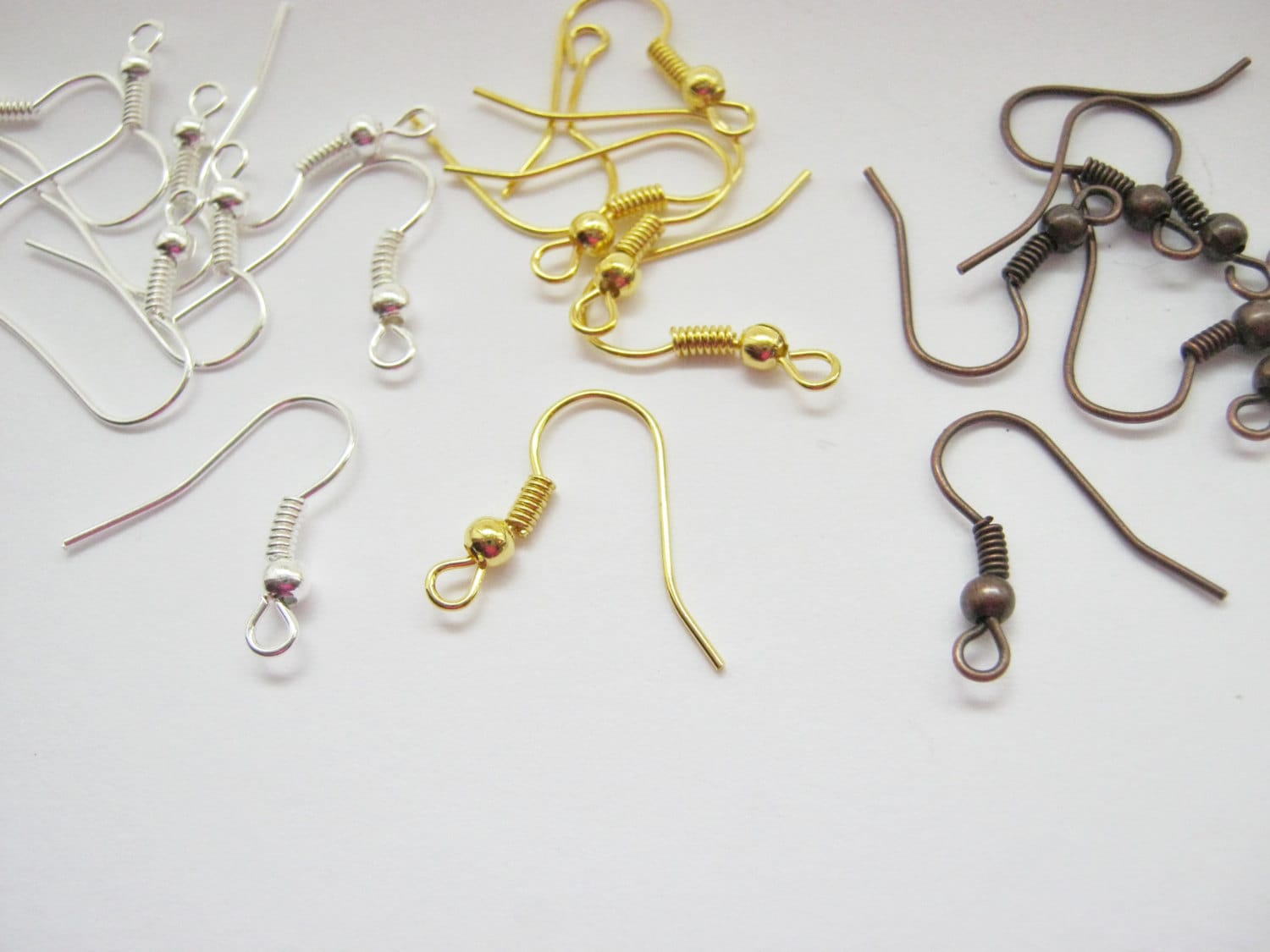 100 Earring Wires Fish Hooks Earrings Silver Plated Gold Etsy