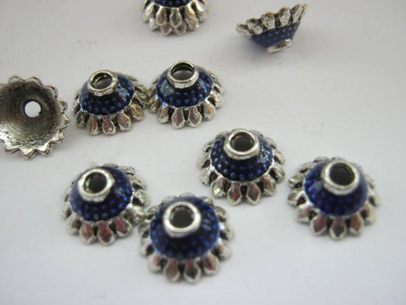 Packet of 50 Charming Beads Silver Tibetan 8mm Bead Caps HA12430