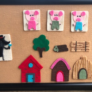 Three Little Pigs Flannel Board, Felt Board Story for Homeschool Preschool or Classroom