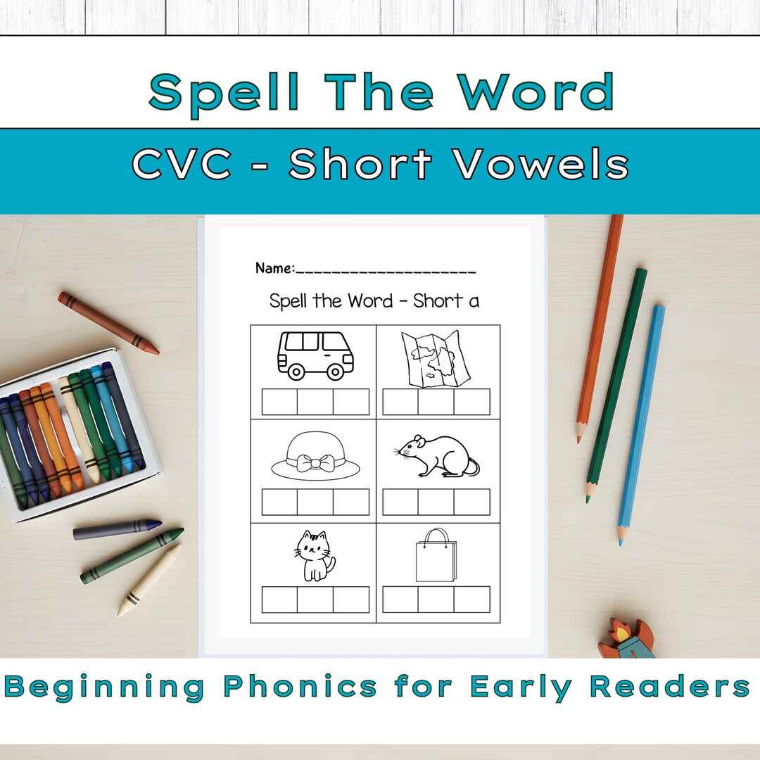 CVC Short Vowel Worksheets | Write the Word Printables | Beginning ...