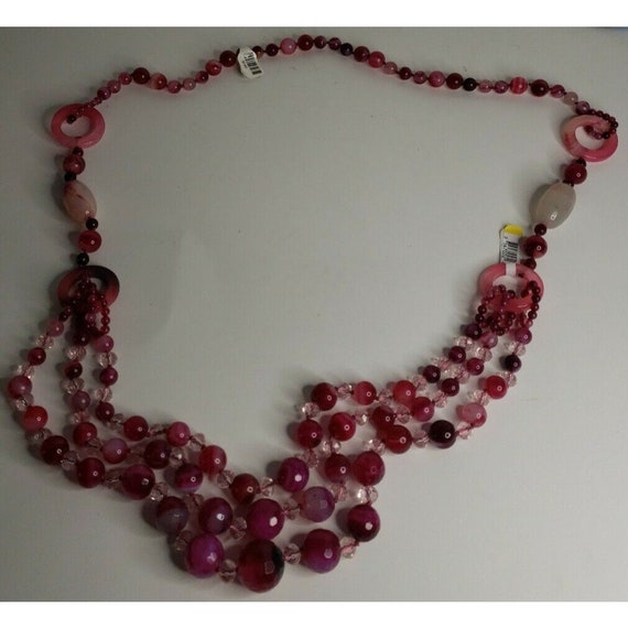 Pink gemstone Necklace 26 inches - image 1