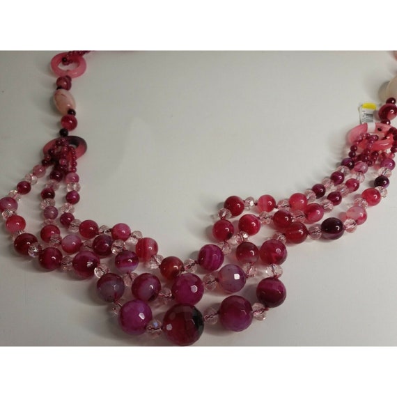 Pink gemstone Necklace 26 inches - image 3