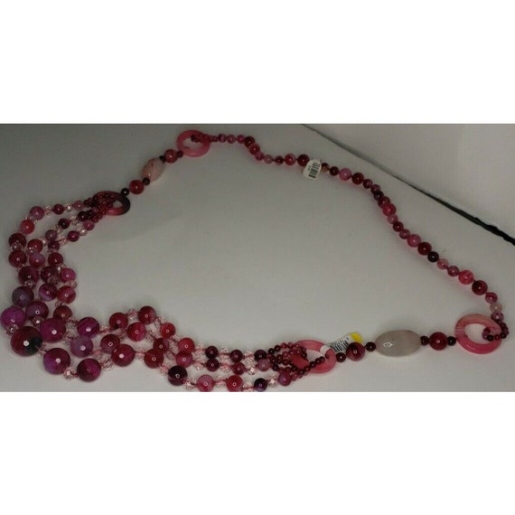 Pink gemstone Necklace 26 inches - image 2