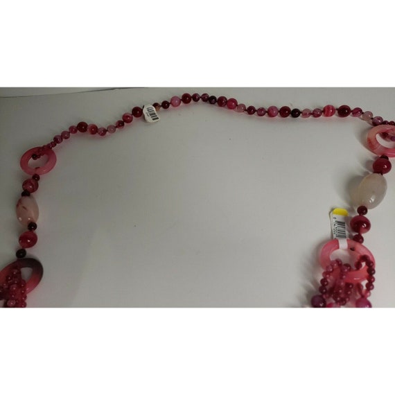 Pink gemstone Necklace 26 inches - image 4