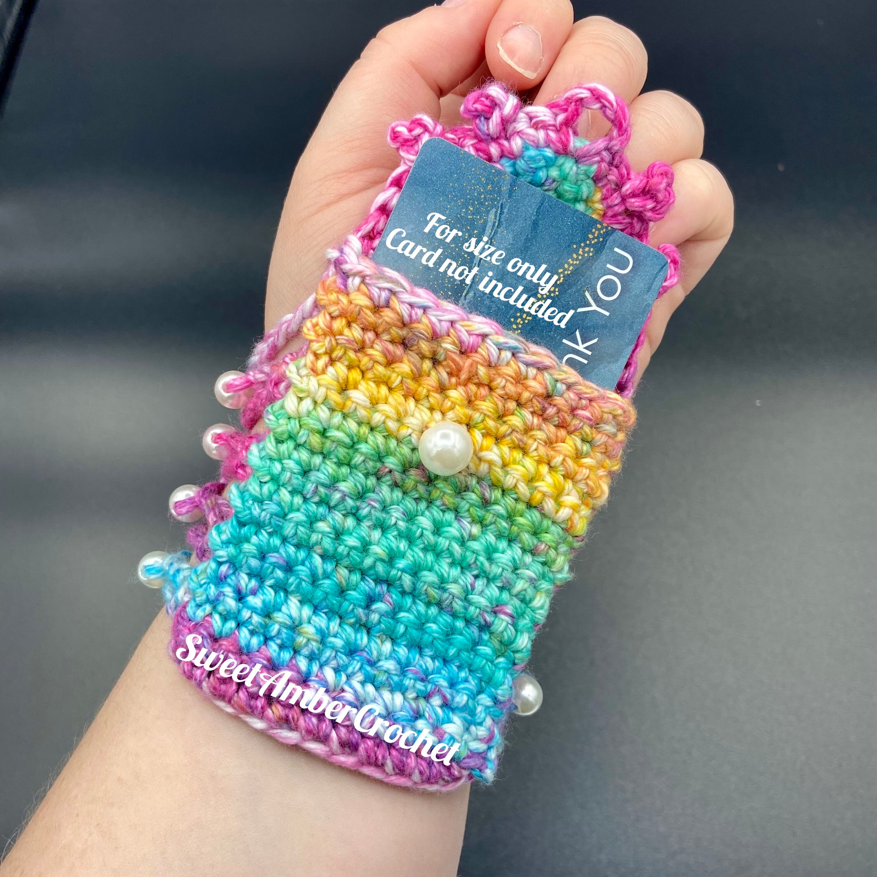 Crochet wrist wallet shop