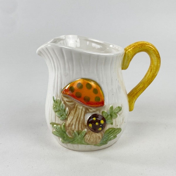 1978 Sears Roebuck Merry Mushroom Creamer Pitcher Jug, Ceramic, Made in Japan